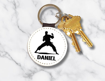 Personalized Martial Arts Keychain – Custom Name, Gender & Color | Karate, Taekwondo, MMA Gift - KWL Creations