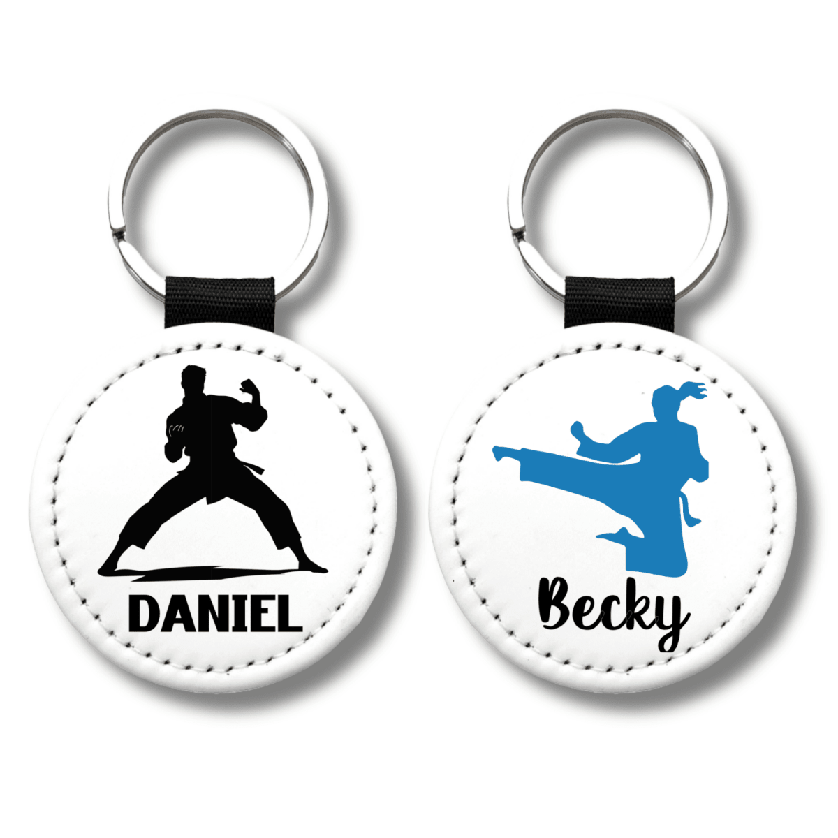 Personalized Martial Arts Keychain – Custom Name, Gender & Color | Karate, Taekwondo, MMA Gift - KWL Creations