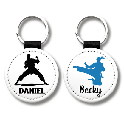 Personalized Martial Arts Keychain – Custom Name, Gender & Color | Karate, Taekwondo, MMA Gift - KWL Creations