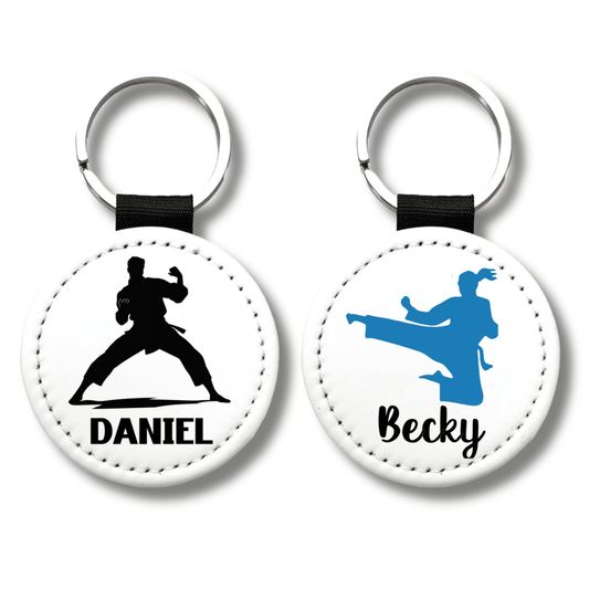 Personalized Martial Arts Keychain – Custom Name, Gender & Color | Karate, Taekwondo, MMA Gift - KWL Creations