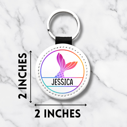 Personalized Mermaid Keychain – Custom Name Backpack Tag - KWL Creations