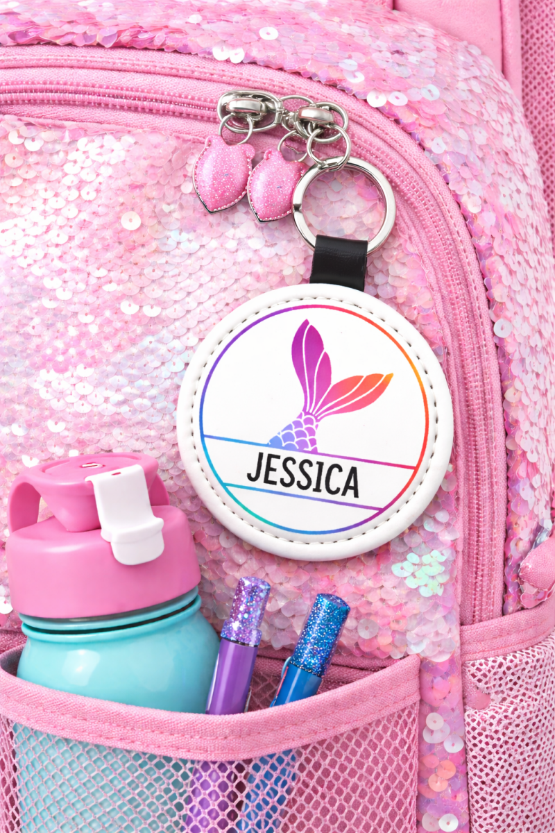 Personalized Mermaid Keychain – Custom Name Backpack Tag - KWL Creations