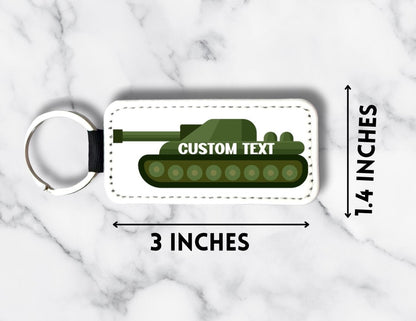 Personalized Military Tank Keychain: Custom Name Army Gift - KWL Creations