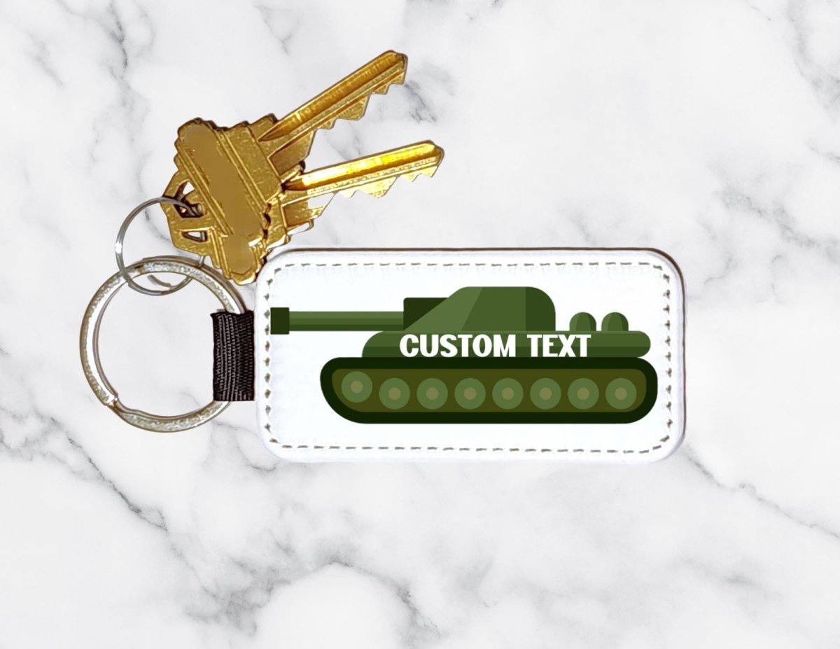 Personalized Military Tank Keychain: Custom Name Army Gift - KWL Creations