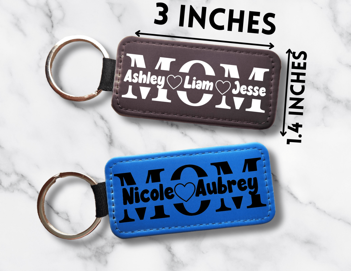 Personalized Mom Keychain – Monogram Name Keychain – Vegan Leather Mother’s Day Gift - KWL Creations