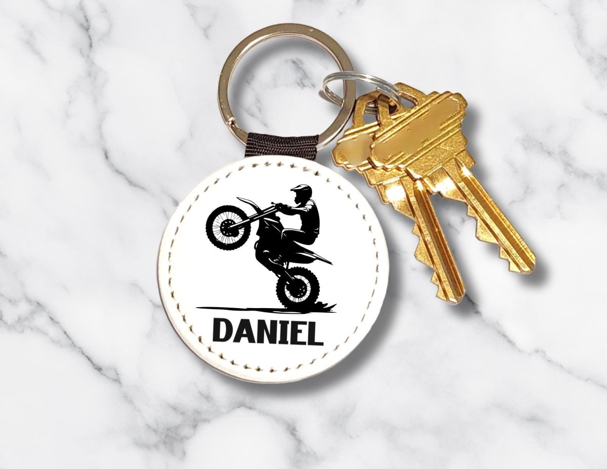 Personalized Motocross Keychain – Custom Name Dirt Bike Rider - KWL Creations