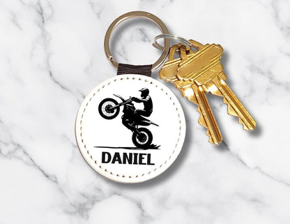 Personalized Motocross Keychain – Custom Name Dirt Bike Rider - KWL Creations