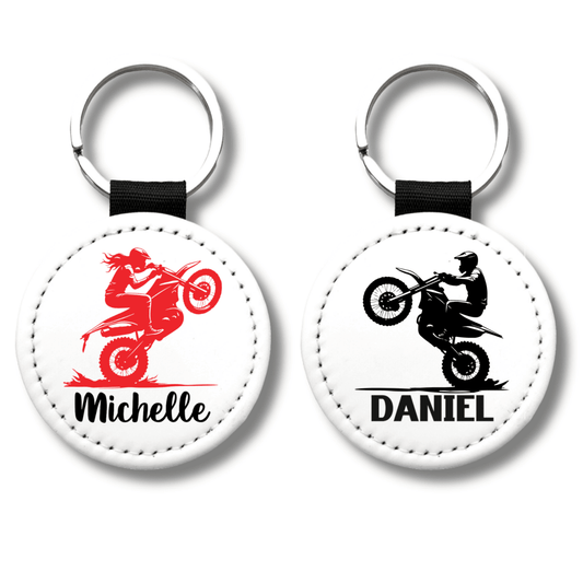 Personalized Motocross Keychain – Custom Name Dirt Bike Rider - KWL Creations