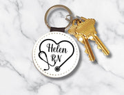 Personalized Nurse Keychain: Stethoscope Heart Design, Custom RN Gift - KWL Creations