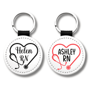 Personalized Nurse Keychain: Stethoscope Heart Design, Custom RN Gift - KWL Creations