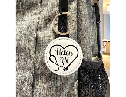 Personalized Nurse Keychain: Stethoscope Heart Design, Custom RN Gift - KWL Creations