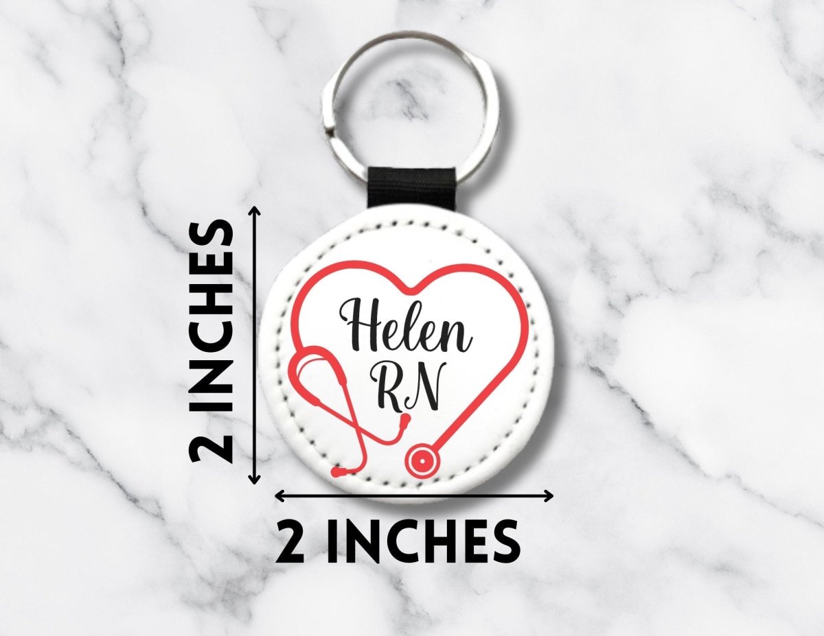Personalized Nurse Keychain: Stethoscope Heart Design, Custom RN Gift - KWL Creations