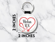 Personalized Nurse Keychain: Stethoscope Heart Design, Custom RN Gift - KWL Creations