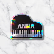 Personalized Piano Name Decal: Holographic Vinyl Keyboard Sticker - KWL Creations