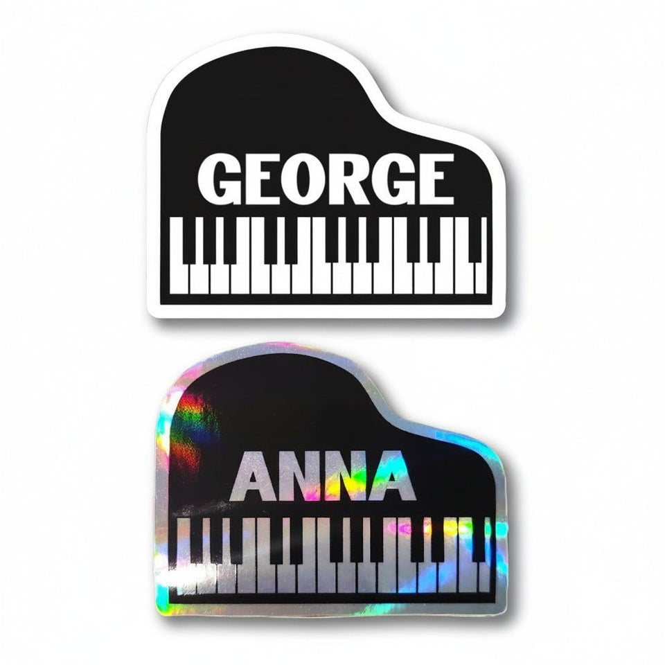 Personalized Piano Name Decal: Holographic Vinyl Keyboard Sticker - KWL Creations