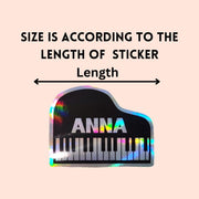 Personalized Piano Name Decal: Holographic Vinyl Keyboard Sticker - KWL Creations