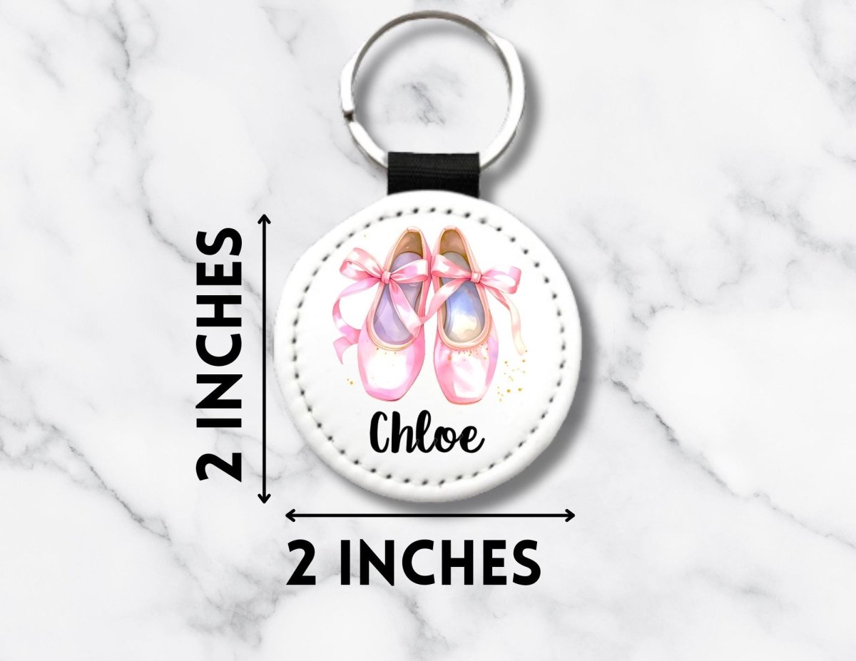Personalized Pink Ballet Shoe Keychain: Custom Dance Bag Tag - KWL Creations