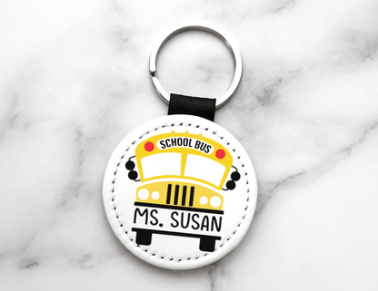 Personalized School Bus Keychain – Custom Name Bus Driver Gift, Teacher Gift - KWL Creations