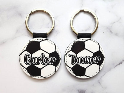 Personalized Soccer Ball Keychain – Custom Name Sports Tag - KWL Creations