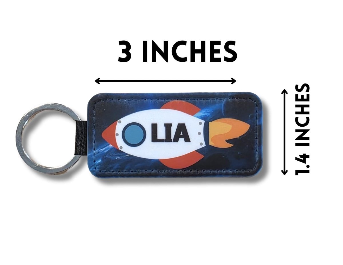 Personalized Spaceship Keychain: Custom Name Rocket Design - KWL Creations