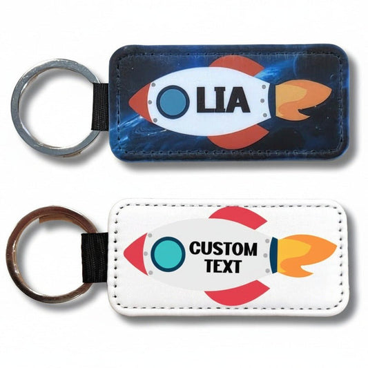 Personalized Spaceship Keychain: Custom Name Rocket Design - KWL Creations