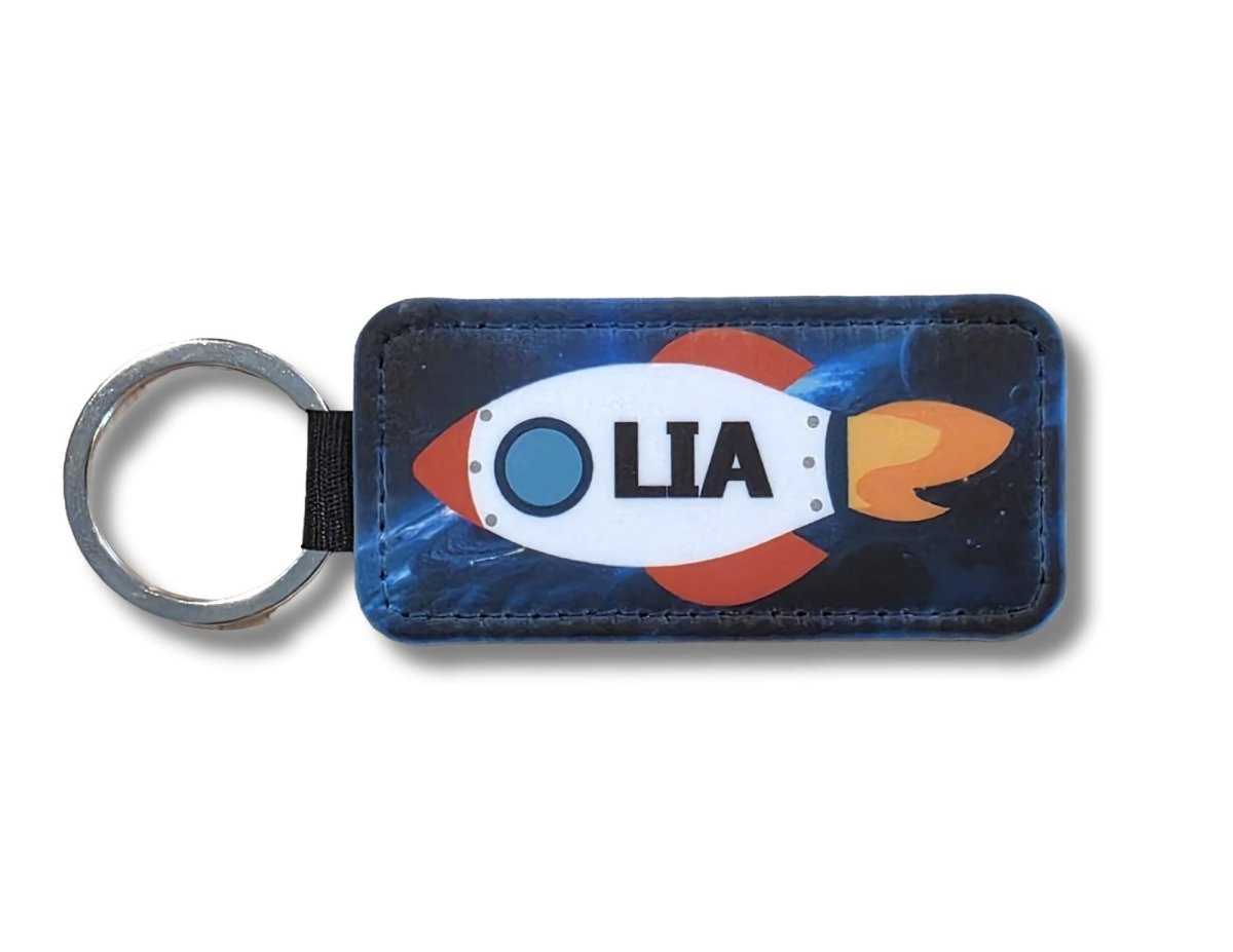 Personalized Spaceship Keychain: Custom Name Rocket Design - KWL Creations