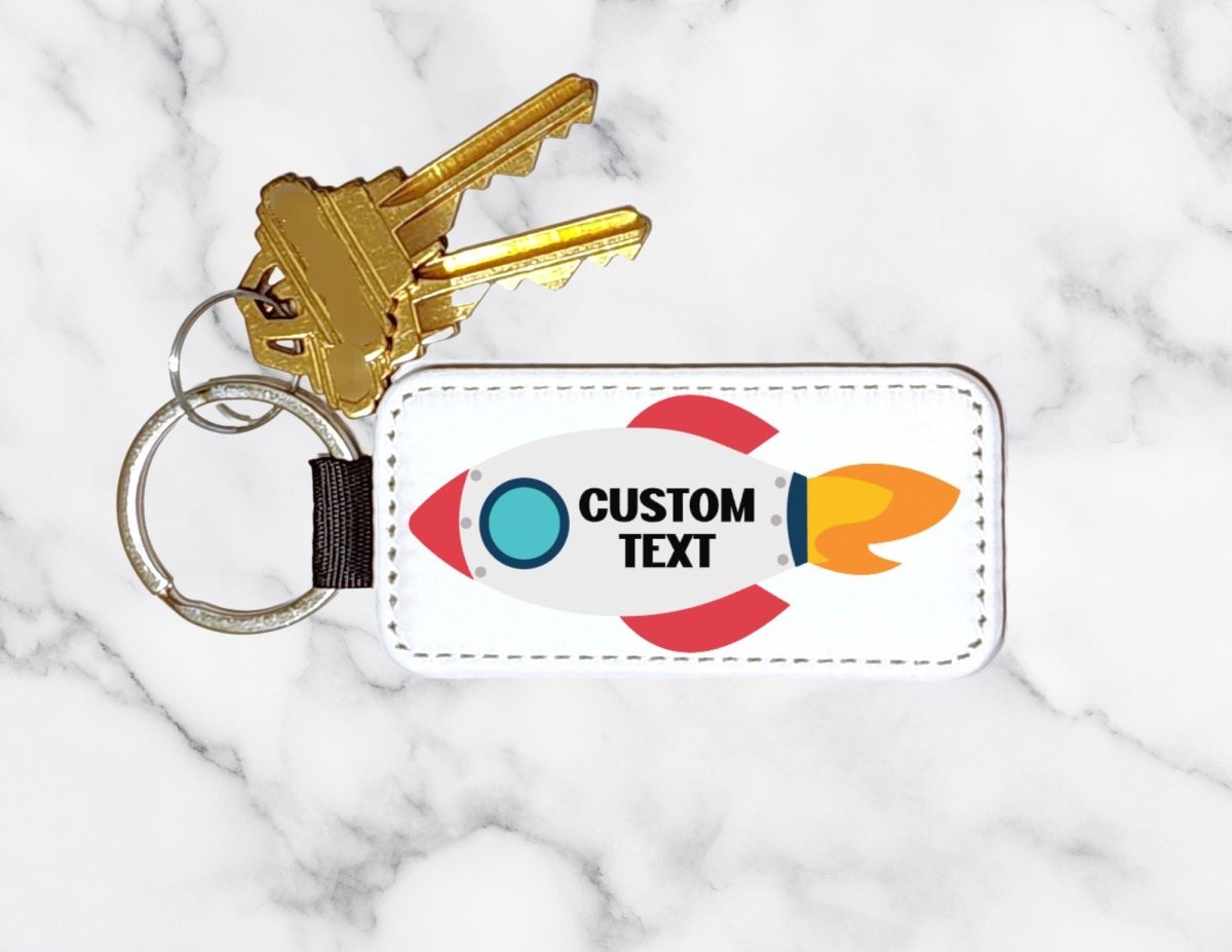 Personalized Spaceship Keychain: Custom Name Rocket Design - KWL Creations