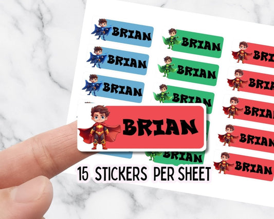 Personalized Superhero Name Stickers: Back to School Labels - KWL Creations