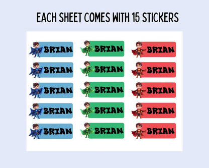 Personalized Superhero Name Stickers: Back to School Labels - KWL Creations