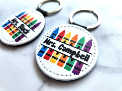 Personalized Teacher Crayon Keychain – Teacher Name Gift - KWL Creations