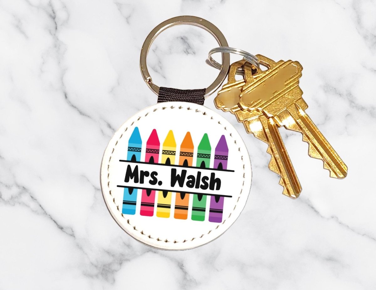Personalized Teacher Crayon Keychain – Teacher Name Gift - KWL Creations