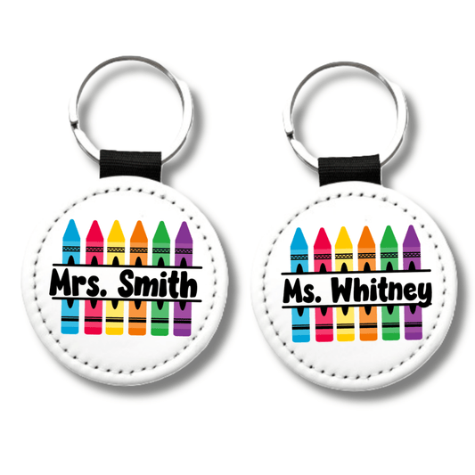 Personalized Teacher Crayon Keychain – Teacher Name Gift - KWL Creations