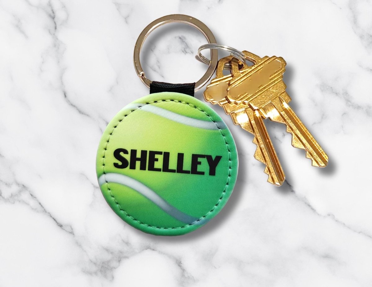 Personalized Tennis Ball Keychain, Team Gift, Coach Gift, Racket Bag Tag - KWL Creations