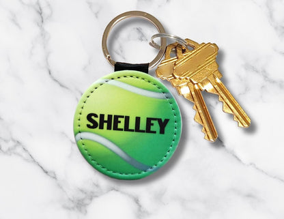Personalized Tennis Ball Keychain, Team Gift, Coach Gift, Racket Bag Tag - KWL Creations