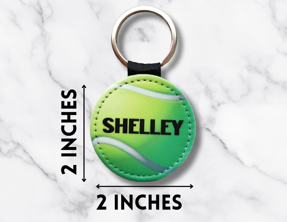 Personalized Tennis Ball Keychain, Team Gift, Coach Gift, Racket Bag Tag - KWL Creations