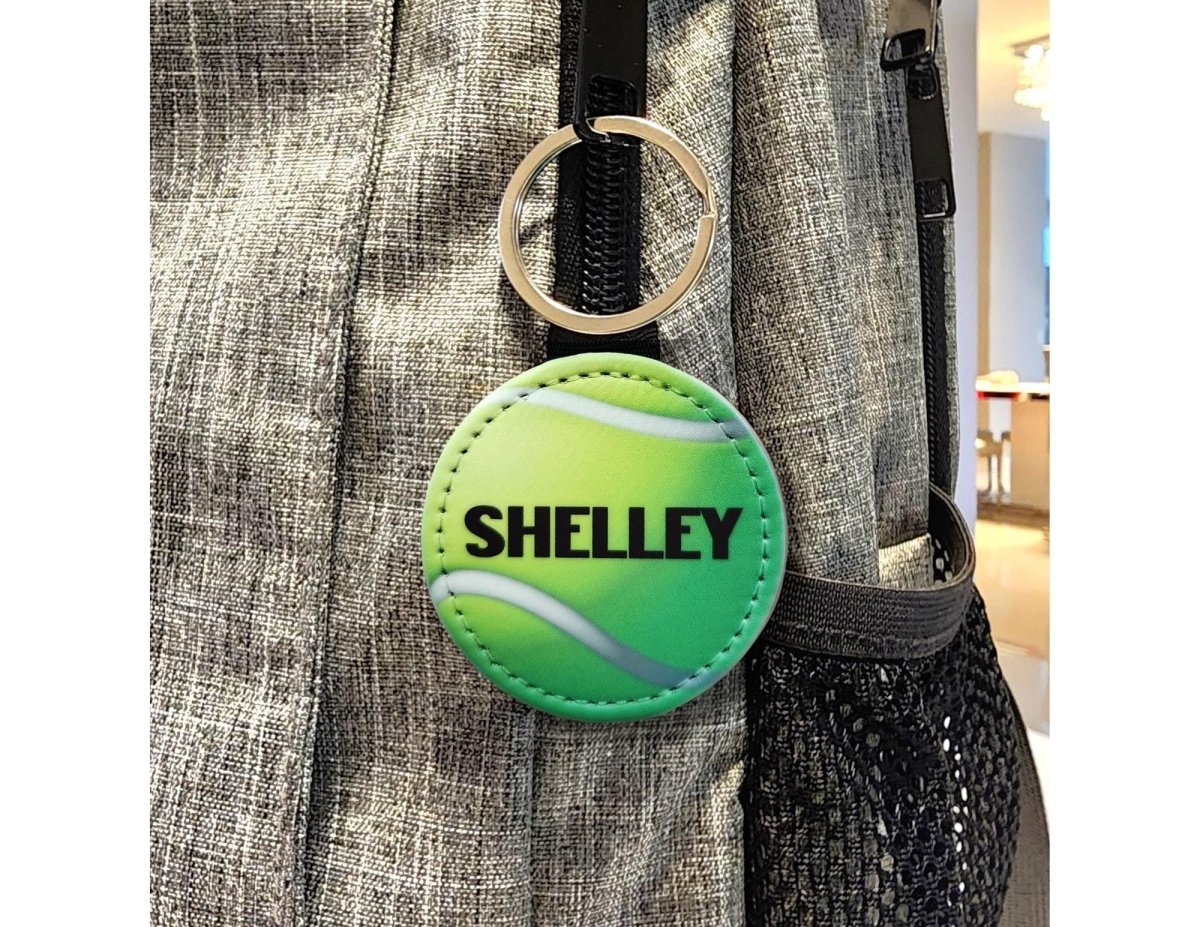 Personalized Tennis Ball Keychain, Team Gift, Coach Gift, Racket Bag Tag - KWL Creations