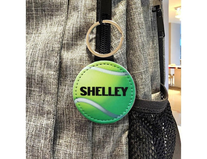 Personalized Tennis Ball Keychain, Team Gift, Coach Gift, Racket Bag Tag - KWL Creations