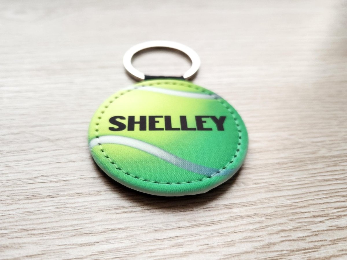 Personalized Tennis Ball Keychain, Team Gift, Coach Gift, Racket Bag Tag - KWL Creations