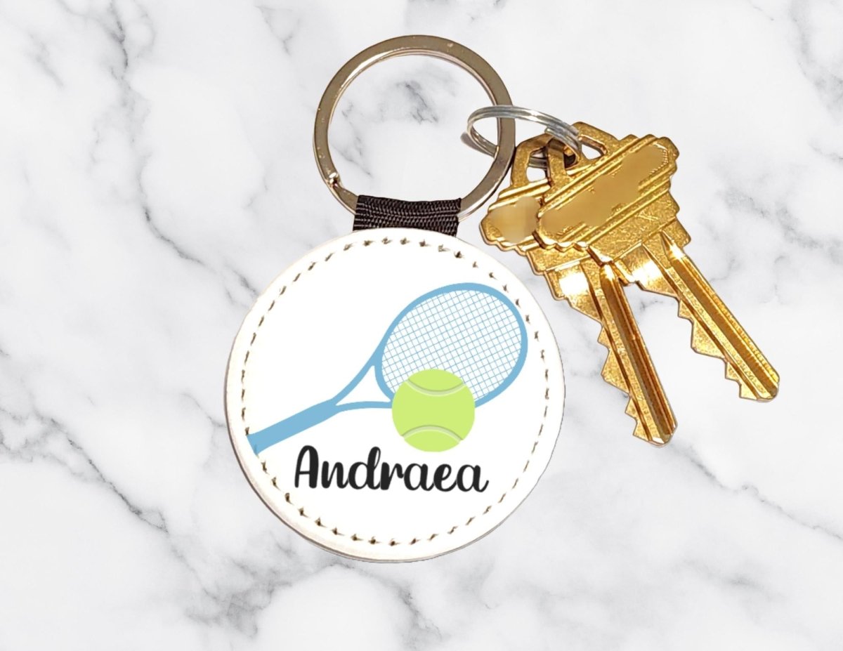 Personalized Tennis Keychain – Custom Name Racket Bag Tag - KWL Creations