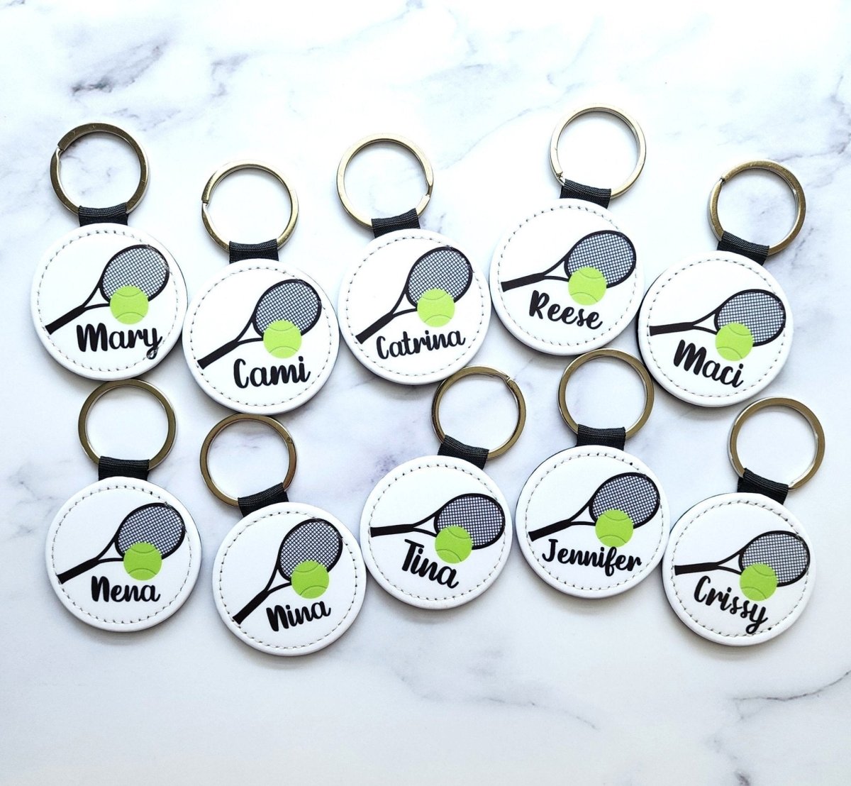 Personalized Tennis Keychain – Custom Name Racket Bag Tag - KWL Creations