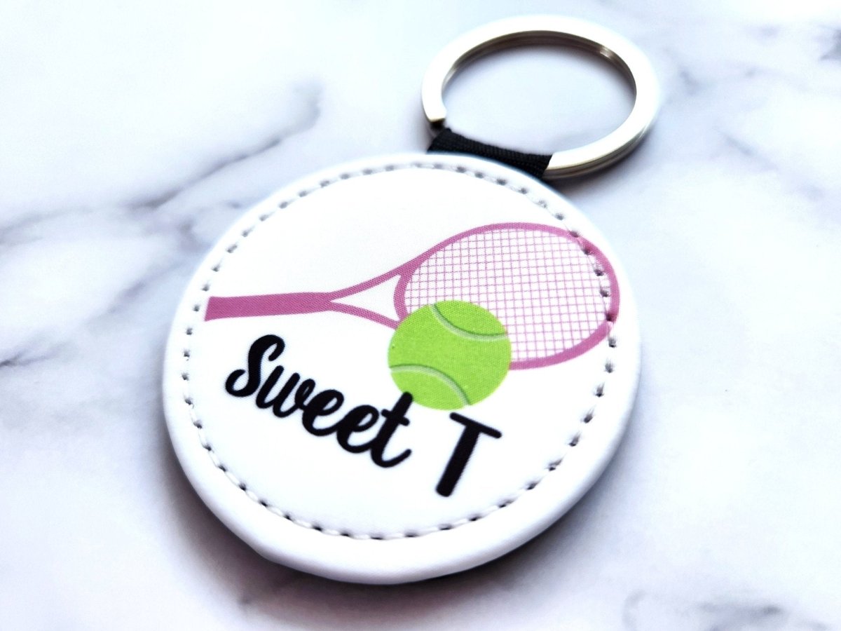 Personalized Tennis Keychain – Custom Name Racket Bag Tag - KWL Creations