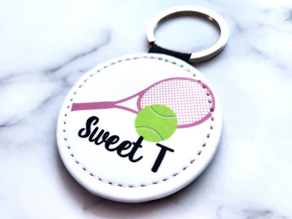 Personalized Tennis Keychain – Custom Name Racket Bag Tag - KWL Creations