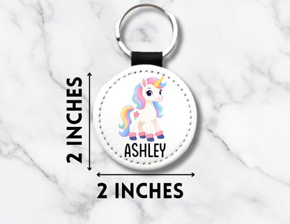 Personalized Unicorn Keychain, Kids Name Keychain - KWL Creations