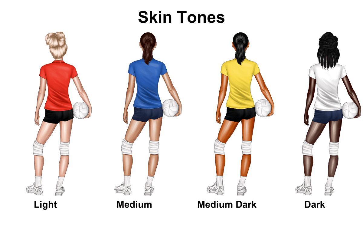 Skin tone chart for custom stickers