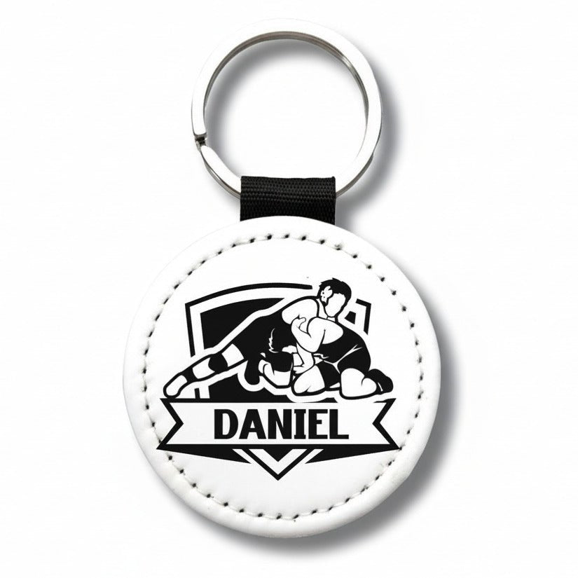 Personalized Wrestling Keychain – Custom Name Sports Bag Tag Gift for Wrestlers & Teams - KWL Creations
