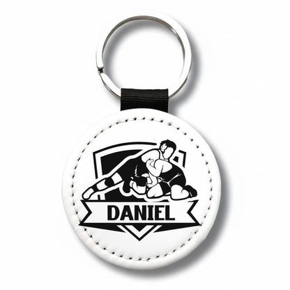 Personalized Wrestling Keychain – Custom Name Sports Bag Tag Gift for Wrestlers & Teams - KWL Creations