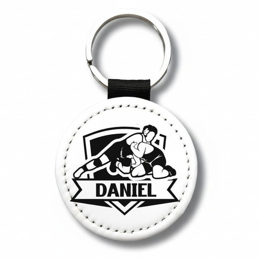 Personalized Wrestling Keychain – Custom Name Sports Bag Tag Gift for Wrestlers & Teams - KWL Creations