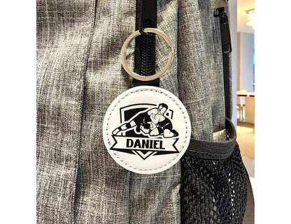 Personalized Wrestling Keychain – Custom Name Sports Bag Tag Gift for Wrestlers & Teams - KWL Creations