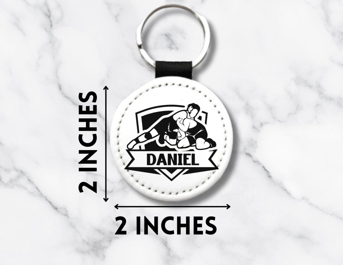 Personalized Wrestling Keychain – Custom Name Sports Bag Tag Gift for Wrestlers & Teams - KWL Creations