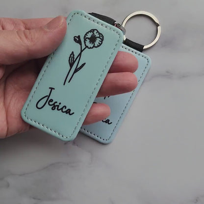 Personalized Birth Flower Keychain